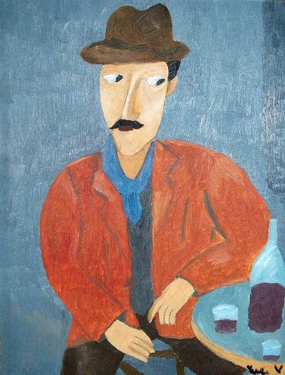 Man With a Wine Glass by Amedeo Modigliani